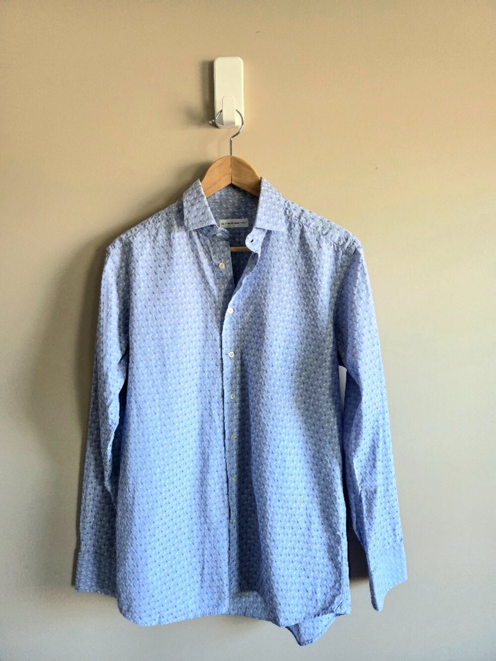 Etro 39 man's blue shirt long sleeve button-down made in Italy.